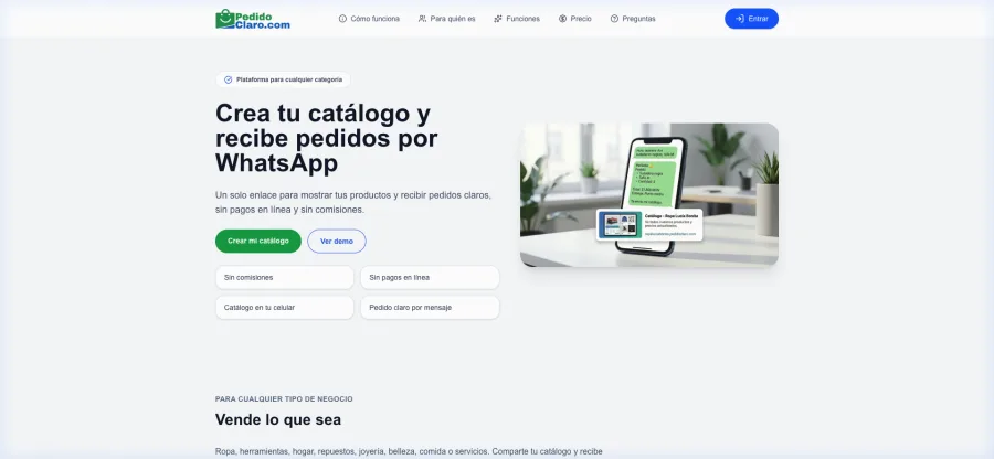 Vista previa de la Plataforma de PedidoClaro.com