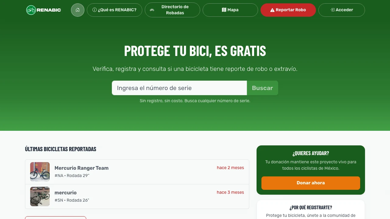 Registro Nacional Bicicletas